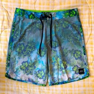 Oakley Transducer Floral Boardshorts Blue 32